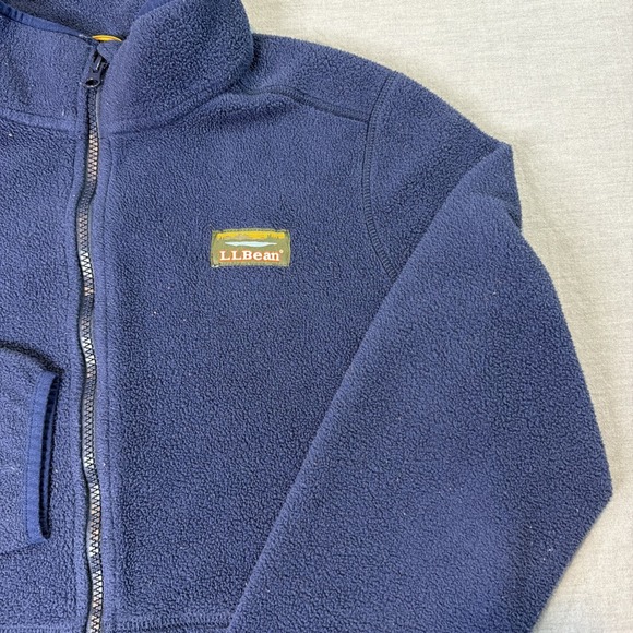 Women's L.L. Bean Mountain Long Sleeve Full Zip Fleece Jacket Navy Medium Hiking - Picture 5 of 12